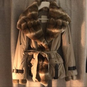 Real Fur Trim Coat